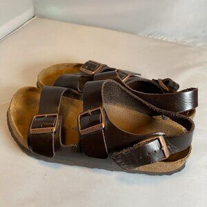Birkenstock size 41 Milano Brown Leather Sandal with Back Strap